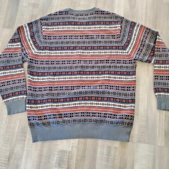 Southern Pines Fair Isle Knit Crewneck Sweater Men's XL Gray Red Multicolor - Picture 9 of 10